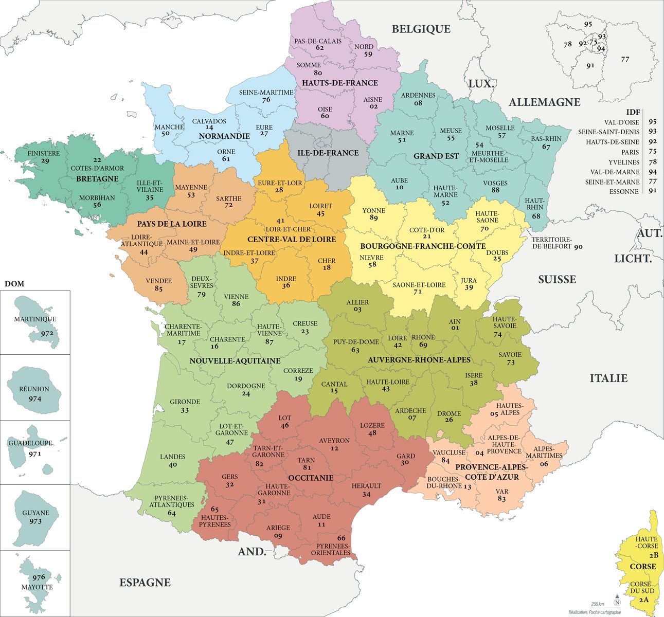 Une carte administrative de la France en téléchargement libre et